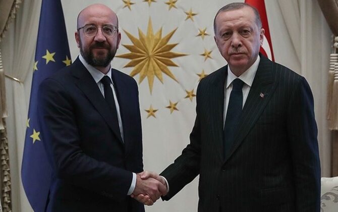Erdoğan ile  AB Konseyi Başkanı Michel görüştü
