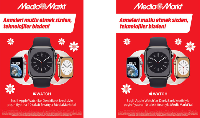 Seçili Apple Watch’lar DenizBank kredisiyle peşin fiyatına 10 taksit fırsatıyla MediaMarkt’ta!