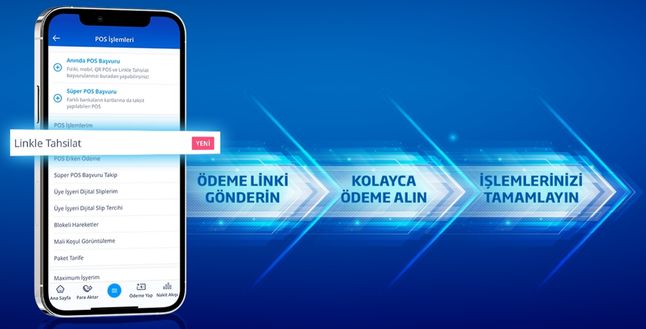 Cep telefonlarını POS cihazına dönüştüren Linkle Tahsilat hizmeti İşCep’te